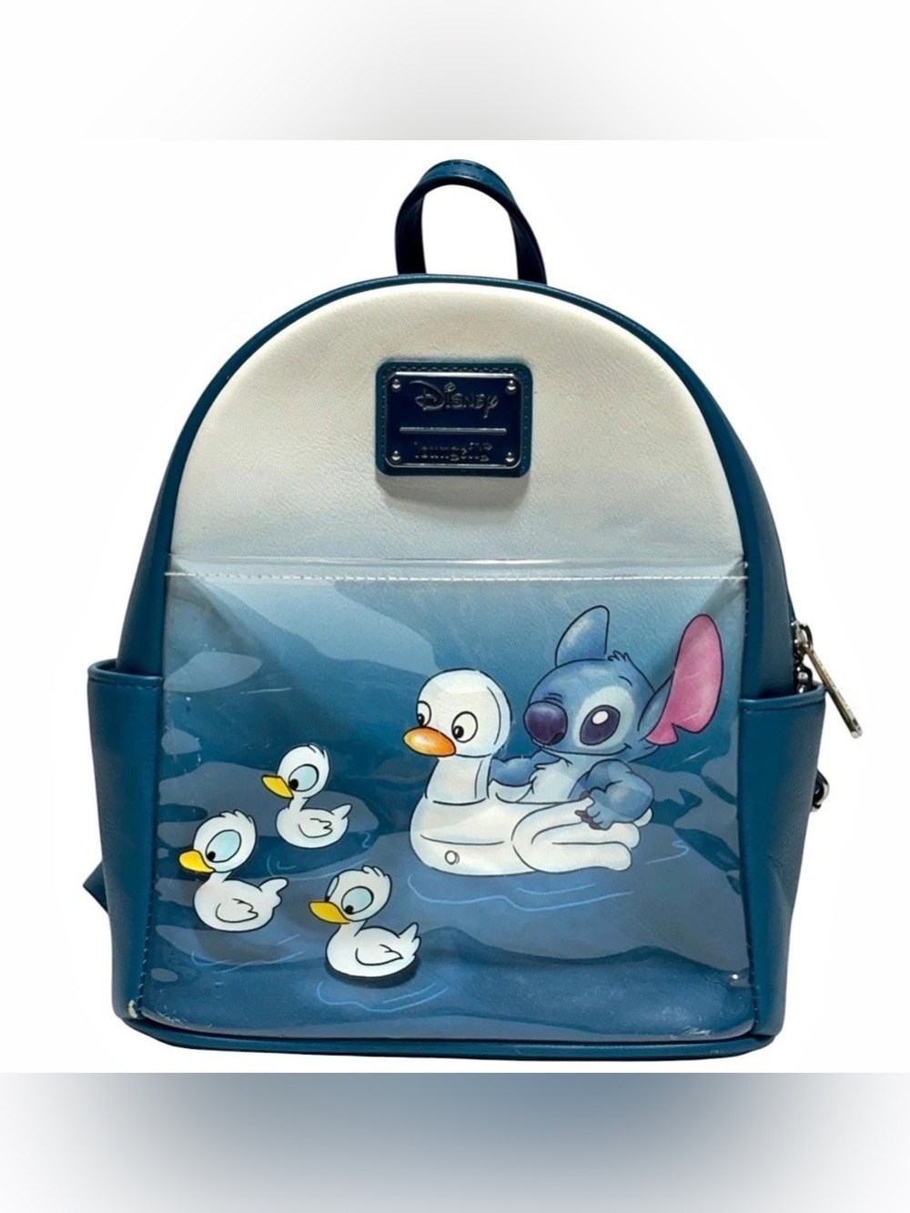 RARE Disney Loungefly Lilo & Stitch The Ugly Duckling Mini Backpack Blue White